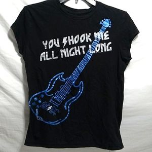 (BX25) AC/DC You Shook Me All Night Long Guitar Rockware Vintage Tee